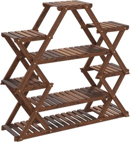 vidaXL Suport pentru flori, 110x25x105 cm, lemn masiv de brad