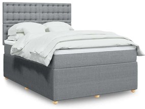 vidaXL Pat continental, gri deschis, 140x200 cm, material textil