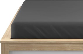 Cearsaf jersey cu lycra gri inchis 180 x 200 cm