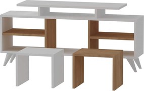 Mobilier living KUTAY, alb/stejar artisan, PAL melaminat, 3 piese, 120