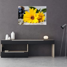 Tablou cu floare galbenă (90x60 cm)
