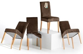 Restilo Husă pentru scaun Sento maro închis, 48 x48 x 58 + 10 cm, set de 4 bucăți