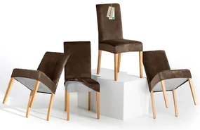 Restilo Husă pentru scaun Sento maro închis, 48 x48 x 58 + 10 cm, set de 4 bucăți