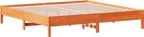 vidaXL Cadru de pat fără saltea, maro ceruit 180x200 cm lemn masiv pin