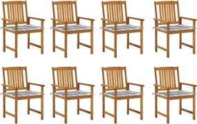 vidaXL Scaune de grădină cu perne 8 buc. lemn masiv de acacia