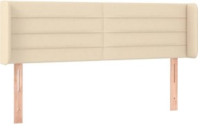 vidaXL Tăblie de pat cu aripioare crem 147x16x78/88 cm textil