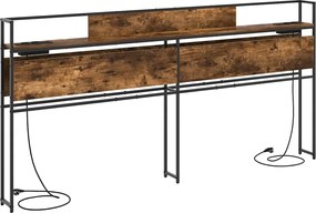 vidaXL Tăblie de depozitare cu raft Stejar afumat 180 cm Lemn compozit