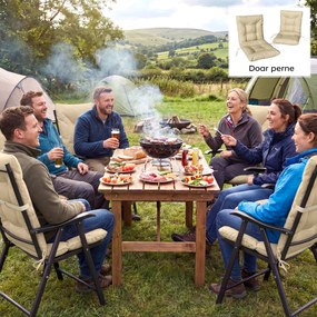 Outsunny Set 2 Perne pentru Scaune de Exterior cu Curele de Fixare, Perne Imbottite din Poliester și Bumbac, pentru Șezlonguri, Fotolii, 50x120x8 cm, Bej | Aosom Romania