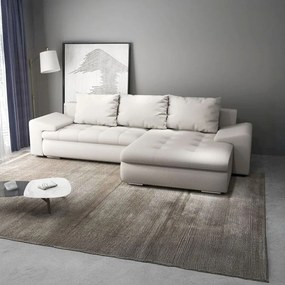 Colțar extensibil dumonde cu ladă de depozitare si sezut confortabil din spuma high-density, Leonardo Enjoy Bej 260x185 cm II