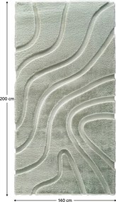 Covor, verde/model 3D, 140x200, PUFIN TYP 2