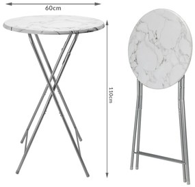 Masa bar aspect marmura Pliabil Ø 60 cm
