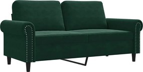 vidaXL Canapea cu 2 locuri, verde închis, 140 cm, catifea
