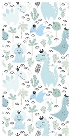 Tapet - dinozauri drăguți în culori albastru deschis