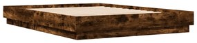 3209853 vidaXL Cadru de pat, stejar fumuriu, 150x200 cm, lemn prelucrat