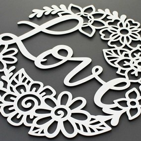 DUBLEZ | Coroniță decorativă din lemn pentru ușă - Love