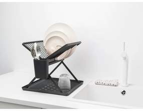 Scurgător de vase gri închis cu două nivele din metal 37x33 cm – Brabantia