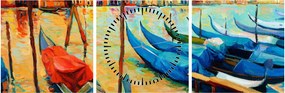 Tablou - Port în Veneția (cu ceas) (90x30 cm)