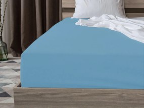 Cearsaf Jersey cu elastic 90x200 cm albastru deschis