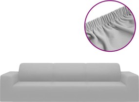 vidaXL Husă elastică pentru canapea cu 4 locuri poliester jersey gri