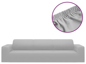 332943 vidaXL Husă elastică pentru canapea cu 4 locuri poliester jersey gri