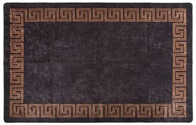 vidaXL Covor lavabil, negru și auriu, 160x230 cm, antiderapant