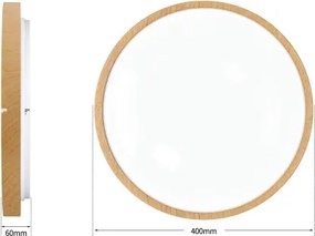 Brilagi-LED Corp de iluminat reglabil GLASS POOL DOUBLE LED, 48W, 230V, 40 cm, decor lemn + telecomandă