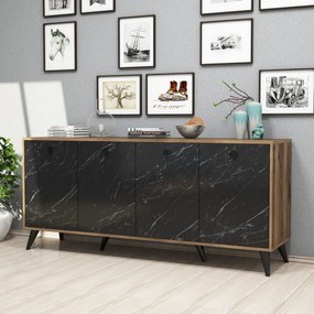 Consola Elite 1618 Walnut-Negru Marble