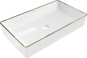 Mexen Nadia lavoar de baie pe blat 62 x 35 cm, alb/auriu margine - 21616005