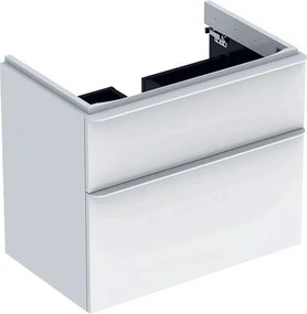 Dulap baza pentru lavoar suspendat Geberit Smyle Square alb 2 sertare 74 cm