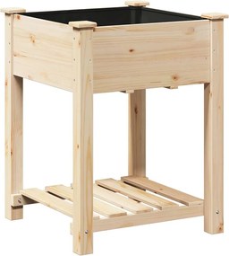 vidaXL Vază pentru Grădină Bej 60,5 x 60 x 76,5 cm Lemn de Brad Solid