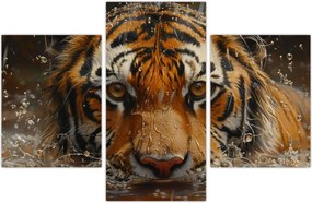 Tablou - Portret de tigru în apă (90x60 cm)