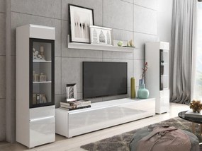 Mobilier living Selwyn II (Alb + Alb lucios ) (iluminat LED Alb). 1054052