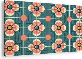 Tablou - Model retro cu flori (90x60 cm)