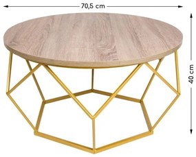 Măsuță de cafea DIAMOND 40x70 cm aurie/maro