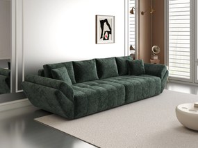 Canapea extensibilă dumonde cu ladă de depozitare si sezut confortabil din spuma high-density, Berlin Euphoria Green 300x100 cm