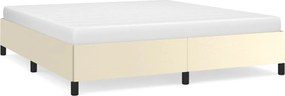 vidaXL Cadru de pat, crem, 160x200 cm, piele ecologică