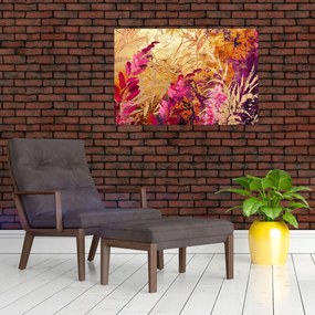 Tablou - Pictură abstractă de flori II. (90x60 cm)