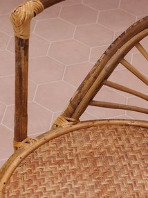 Set dining din rattan natural, masă ovală și 2 scaune, 3 piese, „Trinidad”