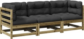 vidaXL Set mobilier de grădină cu perne, 5 piese, lemn de pin tratat