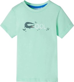 vidaXL Tricou pentru copii cu mâneci scurte verde deschis 92