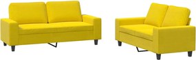 vidaXL Set de canapele, 2 piese, galben deschis, textil