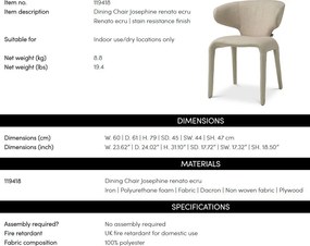 Scaun elegant design LUX Josephine, Renato ecru