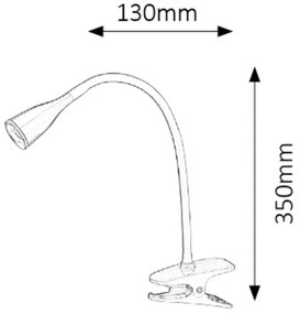 Veioza/Lampa LED cu clips/clema de birou Jeff rosie