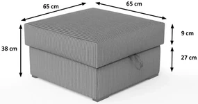Taburet SMART COSARO lila cu spatiu de depozitare 65x65 cm