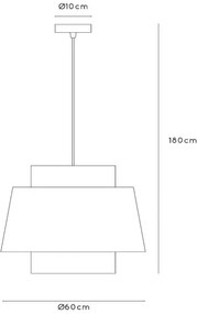 Lustră pe cablu Lucide 21435/60/38 TRIBUTE 1xE27/40W/230V crem