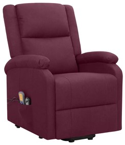 329716 vidaXL Fotoliu de masaj cu ridicare, violet, material textil