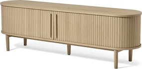 Comodă TV în culoare naturală cu aspect de lemn de stejar 180x56x40 cm Meta – Unique Furniture