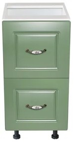 Corp inferior 40 cu 2 sertare metalice pentru greutate Zebra MDF Verde drept