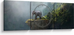 Tablou - Elefant în vârful Taj Mahalului (cu ceas) (90x30 cm)