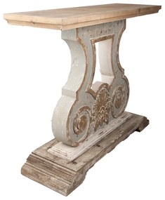 Consola natur, din lemn masiv, aspect vintage, Valence
